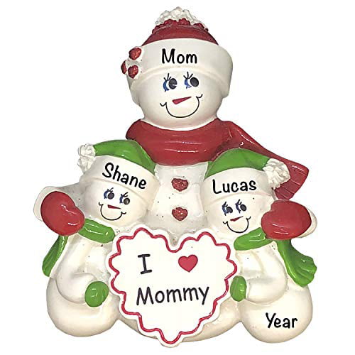 WorldWide I Love Mommy of 3 Personalized Ornament 